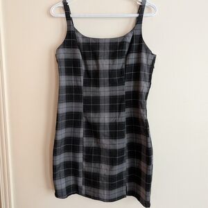 H&M Black and White Plaid Dress